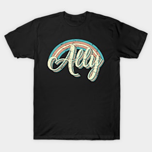 Ally trangender pride vintage lgbt pride gift T-Shirt